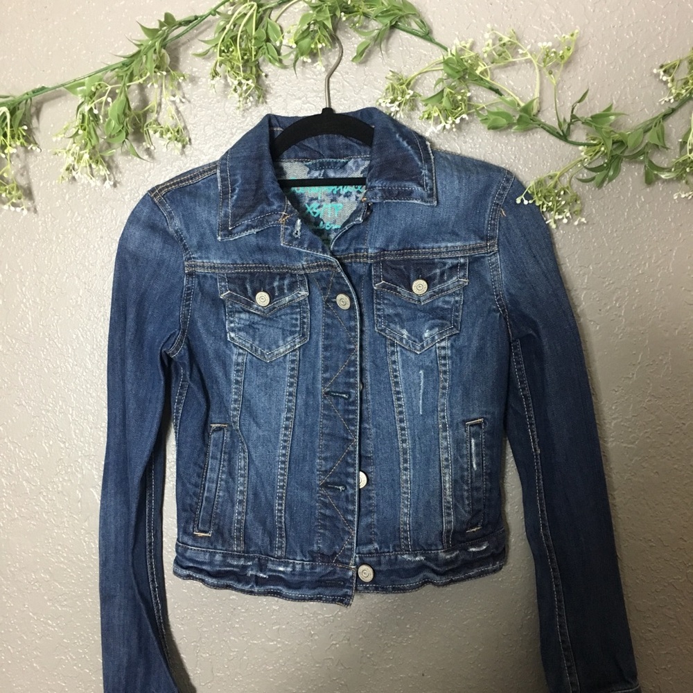 Aeropostale Distressed Denim Jacket XS